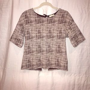 NWT Anthropologie Maroon and White Shirt